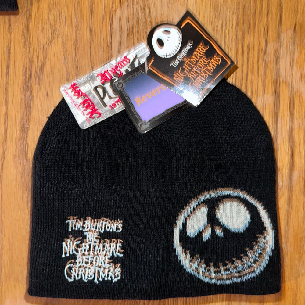 NOS Vintage Y2K Hot Topic Nightmare Before Christmas Reversible Beanie Cap Hat